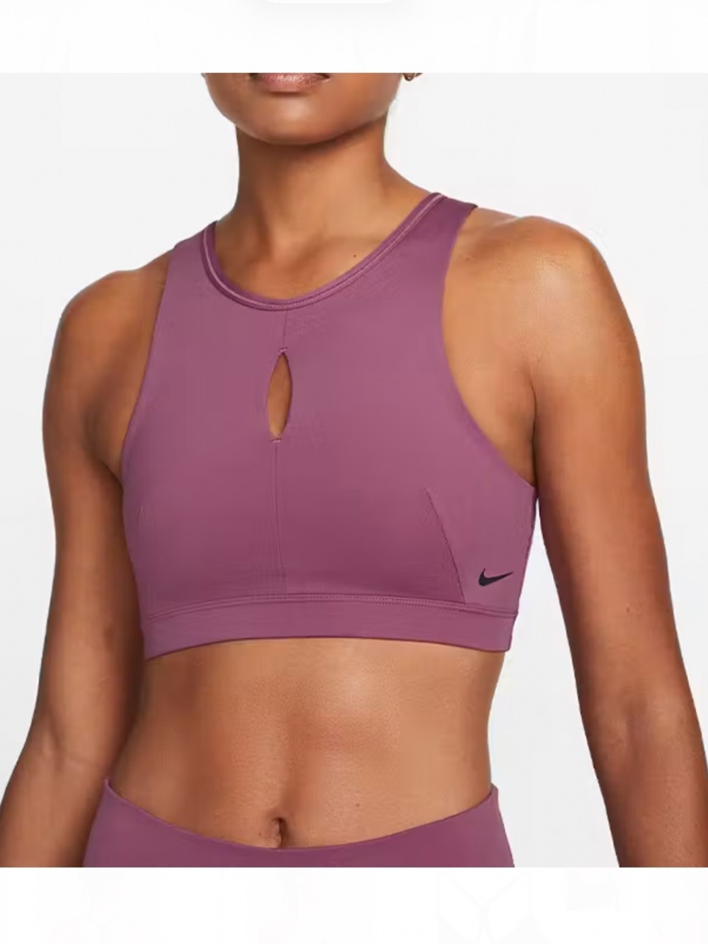 Nike Dri-FIT Training Swoosh High-Neck Keyhole Medium-Support Sports Bra